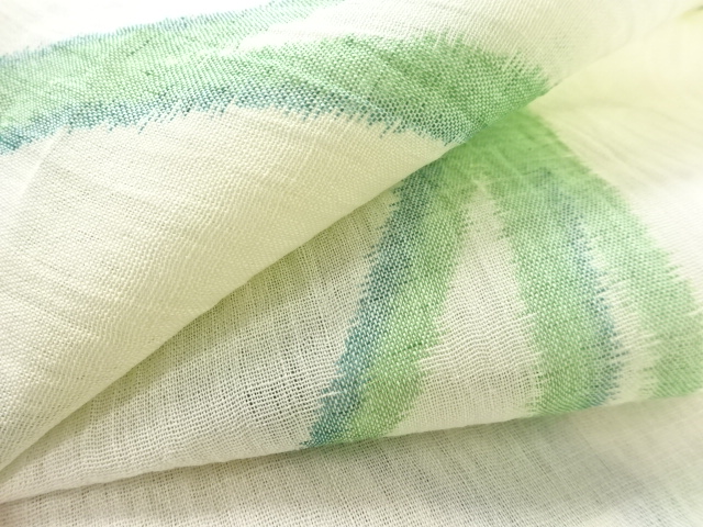 アンティーク 本場小千谷ちぢみ 唐草模様織り出し着物